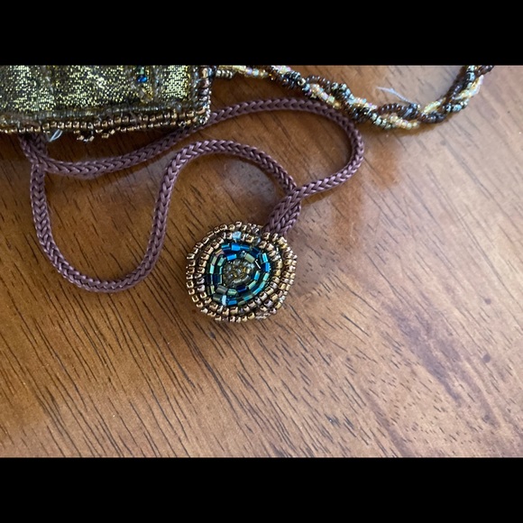 Gorgeous Gold Hand-beaded Russian Fancy Dress Purse 1920’s Flowered - Picture 7 of 8